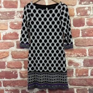 White House Black Market Dress Women's XS Abstract Career Work Office Stretchy